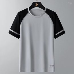 Men's Shirts Men's Pure Color Collar Short Sleeved Tops Men T-Shirt Black Body Building T-Shirts Male Clothes