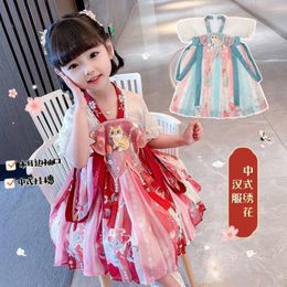 Girl Dresses 3-10Y Baby Girls Hanfu Dress For Little Birthday Elegant Princess Tutu Christening Gown Infant Tradition Clothes