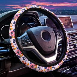 Steering Wheel Covers Cute Floral Cover For Women Girls Fit Fashionable Anti Slip And Sweat Absorption