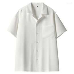 Мужские платья рубашки мужская белая рубашка 2023 Корейская мода лето с коротки