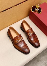 2023 Mens Fashion Dress Shoes Genuine Leather Business Office Work Formal Flats Male Brand Designer Party Wedding Loafers Size 38-47