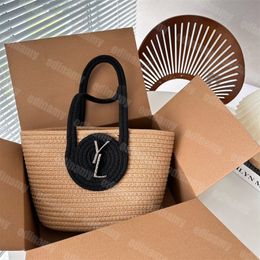 Designer Woven Tote Bag Women Beach Bags Fashion Letter Decoration Handbag Hobo Shoulder Bag Men Luxury Totebag Open Shopping Bag