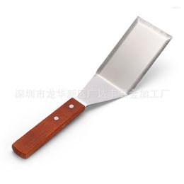 Tools HMROVOOM Stainless Steel Kitchen Cooking Shovel Wooden Handle Iron Plate Roast Steak Household