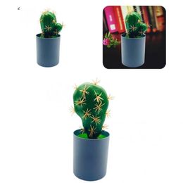 Decorative Flowers & Wreaths PVC High Quality Artificial Cactus With Pot Weather-resistant Simulation Bonsai Realistic Home Decoration