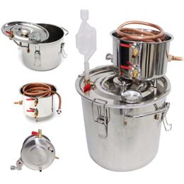 Making 8L/22L Essential Distiller Alambic Moonshine Alcohol Still Stainless Copper DIY Home Brew Water Wine Oil Brewing Kit