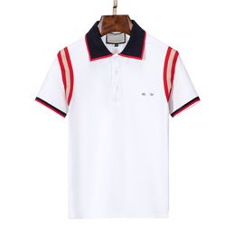 Men's Polos Polo Designer Black White Striped Short Sleeve Collared Fashion Designer Lapel Polo