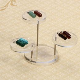 Jewellery Pouches Acrylic 3 Round Small Ring Display Stand Bracket Dessert Cake