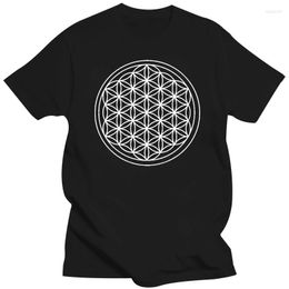 Men's T Shirts Flower Of Life Mens T-Shirt Funny Adult Geometric Patterns Custom Made