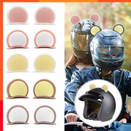 New 1Pair Universal Motorcycle Helmet Bear Ears Cute Helmet Decoration for Girls Women Rubber Ears Scooter Bicycle Helmet Ornaments