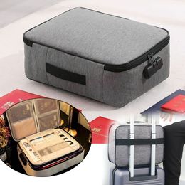 Briefcases Men Large Document Storage Bag Files Lockable Folder Ticket Credit Card Certificates Password Passport Organizer Women 230506