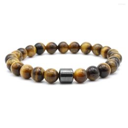 Charm Bracelets Natural Lava Stone Beads Healing Balance Chakra Bracelet Tiger Eye Bead Magnetic Hematite For Women Men Jewelry E199