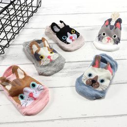 Women Socks & Hosiery 2023 Kawaii 5 Pieces Spring Autumn Winter Floor Anti-Slip Cartoon Soft Sole Short Sock Slippers