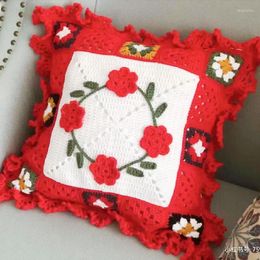 Cosmetic Bags Handmade Hooked Wedding Cushion Bag Joyful Gift For Love Happiness Pillow Decoration House