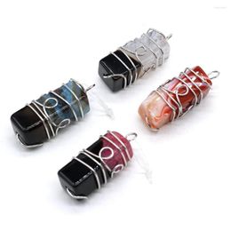 Pendant Necklaces Selling Natural Semi-precious Stones Rectangular Boutique Making DIY Fashion Charm Necklace Jewellery Accessories