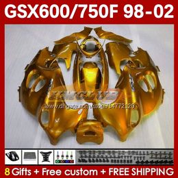 All golden Body For SUZUKI GSXF750 GSXF600 KATANA GSXF 600 750 CC 600CC 750CC 1998 1999 2000 2001 2002 169No.57 GSX750F GSXF-600 GSXF-750 GSX600F 98 99 00 01 02 Fairing