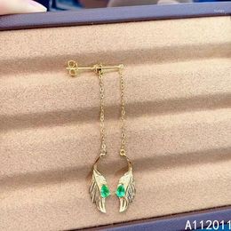 Dangle Earrings KJJEAXCMY Fine Jewelry 925 Sterling Silver Inlaid Natural Emerald Female Eardrop Fashion Support Test Selling
