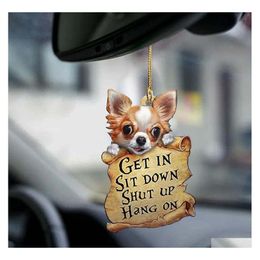 Interior Decorations Cat Lover Get In Sit Down Shut Up Hang On Car Hanging Ornament Home Door Crafts Drop Delivery Mobiles Motorcycl Dhwsl