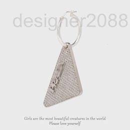 Charm designer Triangular Geometry Full Diamond Earrings Women's Single French Small Fashion Letter Rhinestone FR4J