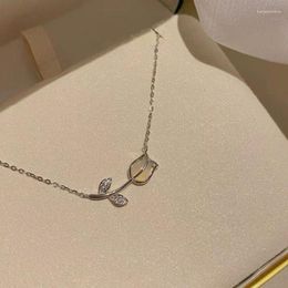 Chains Gentle Tulip Pendent Necklace For Women Jewellery Gold Sliver Colour Sexy Clavicalis Choker Accessories