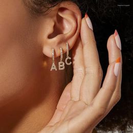 Hoop Earrings One Pair Initial Earring Letters Huggies For Women Simple Name Ear Accessories