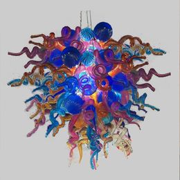 Antique Pendant lamp Hand Blown Glass Chandelier modern dining table light fixture Multi Colored decorative glass Pendant Lights 24 Inches