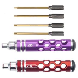 Screwdrivers RJX 1.5/ 2.0/ 2.5/ 3.0mm 4 In1 6.35mm Hex Screwdriver Repairing Tool For RC Models Car Boat Aeroplane 230508