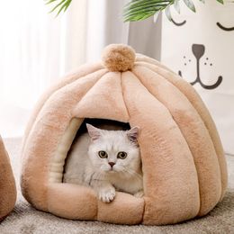 Cat Beds Winter Warm Pet Dog Bed Kennel House Sleeping Bag Pumpkin Puppy Cushion Mat Accessories For Cats Cama Gato