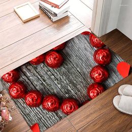 Carpets Abstract Cute Heart Red Hearts Love Floor Mat Doormat Rugs For Living Room Bathroom Kitchen Rug Anti-Slip Flannel