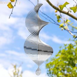 Decorative Objects Figurines Stainless Steel Wind Chimes Windmill Metal Spinner Spiral Wind Spinners for Yard Garden Swivel Lawn Ornaments 230508