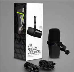 Hight Quality MV7 Professional Cardioid Dynamic Brand Microphone Studio Frequency Response USB Wired Mic for TV Live Vocal Recording Podcast Performance