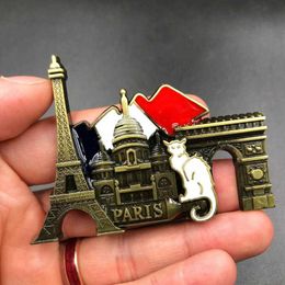 Buzdolabı Mıknatısları 3d paris fransa metal buzdolabı mıknatısı dekorasyon çıkartması paris fransa buzdolabı mıknatısı seyahat hatıra hediye P230508