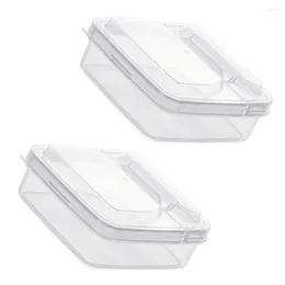 Dinnerware Sets 2pcs Butter Packing Box Sliced Cheese Container Dish With Lid Boxes