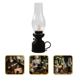 Candle Holders Oil Lamps Indoor Use Vintage Home Decor Glass Lantern Retro Kerosene LED Decorative