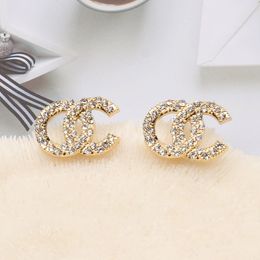 20 Stil Ohrringe Designer für Frau Ohrstecker Marke Brief Diamant Ohrring 18K Gold Ohrring Mode Party Hochzeit Verlobung Liebhaber Geschenk
