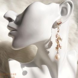 Dangle Earrings Women Fashion Freshwater Pearls Jewellery Long Tassles Eardrop Handcrafted Girls Gifts