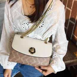 Cheap Purses on sale 2023 New Fashion Light Luxury Camellia Chain Women's Bag Leather One Shoulder Crossbody Handheld