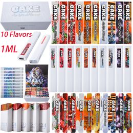 New Flavors Cake Vape Pens Einweg-E-Zigaretten Gen 5 Leere Ölkarren Gerätehülsen 280-mAh-Batterie Typ C Wiederaufladbare Starterkits 1 ml Für Ölkartuschen 10 Sorten