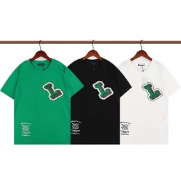 Summer paris Mens T Shirts designer tee luxury flocking letter tshirt t shirt Classic fashion green womens short Sleeve casual cotton t-shirt tops