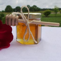 Party Favor Personalized Your Text Wedding Favors Valentines Day Gift Tea Mini Hexagon Honey Jar With Dipper