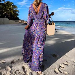 Casual Dresses Ladies Bohemian Dress 2023 Temperament Fashion Sexy Floral Backless Women Knee Length