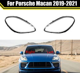 Front Car Protective Headlight Glass Lens Cover Shade Shell Transparent Light Housing Lamp Caps For Porsche Macan 2019-2021