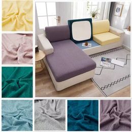 Chair Covers Solid Colour Waterproof Seat Cushion Cover High Elastic Soft Seersucker Sofa All-inclusive Single Double