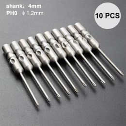 Screwdrivers 10pcs/1set Fast Ship Length 40mm Shank 4mm Tip1.2mm-4mm Magnetic Cross Head Screwdriver Bits Electric Screwdriver Set PH0-PH2 230508