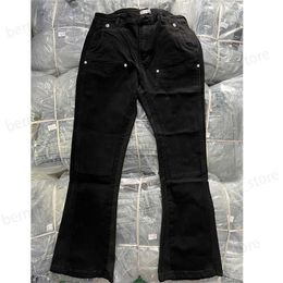 Men's Jeans Denim Pants Black High Street Washed Men's And Women's Flare Pants T230508