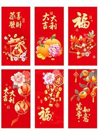 Gift Wrap 6pcs Hongbao Chinese Red Envelope Year Money Bag Spring Festival Lucky Pocket Party Wedding Supplies
