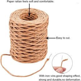 Storage Bags 1.0Mm Light Brown Floral Bind Wire Wrap Twine Handmade Iron Paper Rattan For Flower Bouquets (Length: 210M)