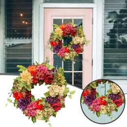 Decorative Flowers Spring Summer Wreath For Front Door Outside Artificial Peony And Hydrangea Flower Hanger Tall