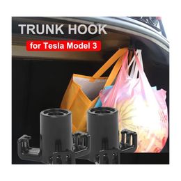 Car Organizer In Stock Trunk Hook For Tesla Model 3 Practical Durable Bolt Er Mounting Holder Rear Hooks Model3 Accessories Drop Del Dhfm6