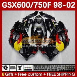 Body For SUZUKI GSXF750 GSXF600 KATANA GSXF 600 750 CC 600CC 750CC 1998 1999 2000 2001 2002 169No.22 GSX750F GSXF-600 GSXF-750 GSX600F 98 99 00 01 02 Fairing yellow black