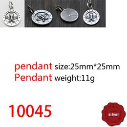 10045 Fashionable S925 Sterling Silver Retro Cross Flower Pendant Net Red Couple Creative Round Skeleton Hanger Letter Personalised Classic Punk Hip Hop Style